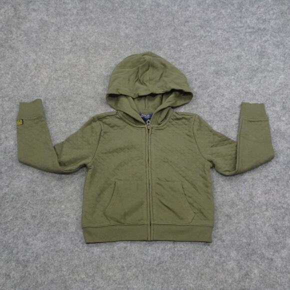 Polo Ralph Lauren Jacket Girls 6X Full Zip Hoodie Quilted Island Green Hooded A